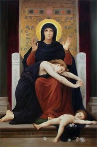 Tableau Portrait Vierge Marie Peinture Art Religieux Huile Sur Toile Religious Ebay