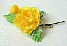 BROCHE vintage FLEUR jaune Yellow flower Brooch pins NEUF Très beau !  