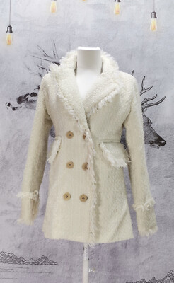 Neu Wanssy Damen kurz Mantel beige Größe M 503-2479