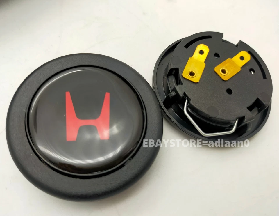HONDA H LOGO RED BODY ALL BLACK MOMO HORN PUSH BUTTON Foto 2 de 4