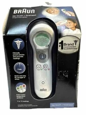 braun no touch+forehead thermometer scuffed box