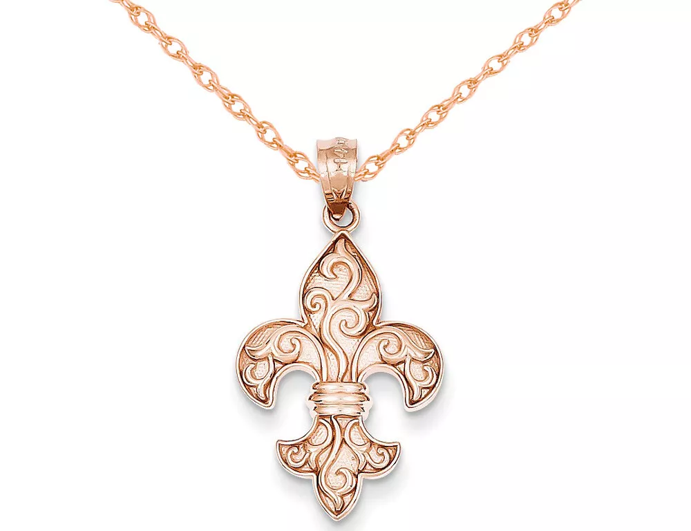 Rose gold fleur de on sale lis necklace