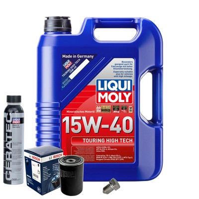 Motoröl 15W40 LIQUI MOLY 5L+BOSCH Ölfilter+Cera Tec+Ölablassschraube