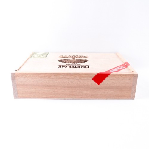 Caja de cigarros de madera vacía Charter Oak Grande CT hoja ancha 9,75" x 7" x 2,25" - Imagen 7 de 12