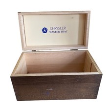 Vintage Chrysler Master Trac Wooden Advertising Salesman Box File Dealership