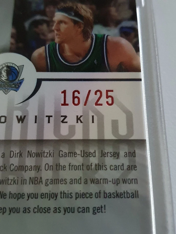 2005 UD Reflections Dirk Nowitzki TRIPLE PATCH /25 Holo Game Worn Jerseys - Rar - Image 4 of 4