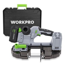 WORKPRO 20V Cordless Band Saw Cutting Metal with 3.75 Inch Cut Capacity 6 Speeds