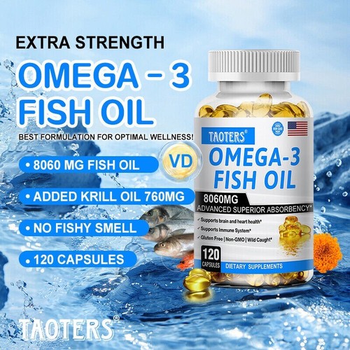 🔥 Omega 3 Fischöl 8060mg Weichkapseln DHA/EPA fördern die allgemeine Gesundheit ⭐ - Bild 4 von 13