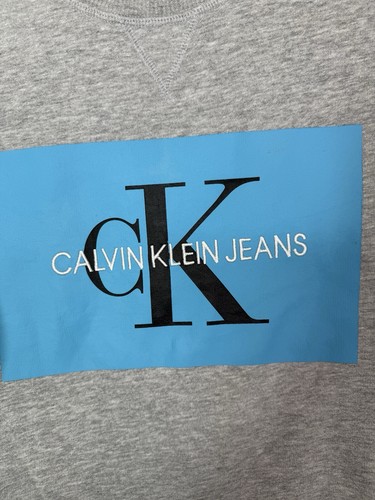 Calvin Klein Sweatshirt Youth L/G (14/16) Logo Pullover Crewneck Logo Gray - Picture 3 of 9