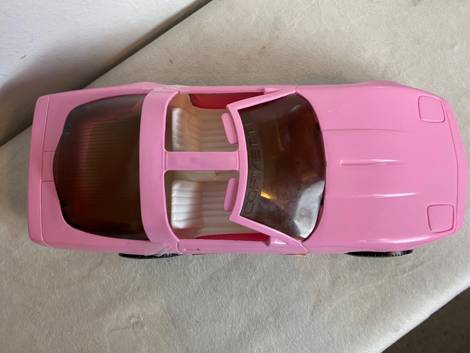 Vintage 1980's Pink Corvette Plastic W/ Moving Tires By Gay Toys Inc