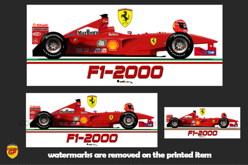 Ferrari F1-2000 Michael Schumacher F1 Car Sticker - Scuderia GP | eBay