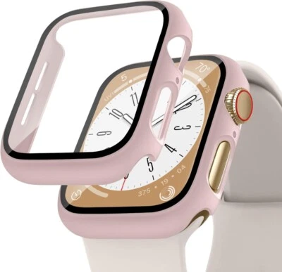 PIXFAB Case For Apple Watch Series 7/8/9/6/3 SE Ultra Tempered Glass Screen Protector