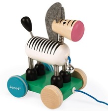 JANOD - Animal à promener en bois Zigolos – Zèbre -  - JAN08238