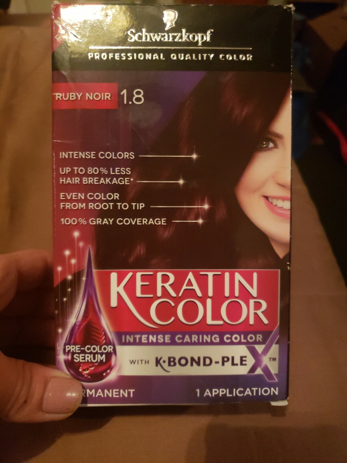 Schwarzkoft Keratin Color  RUBY NOIR Permanent Hair Dye 1.8 intense
