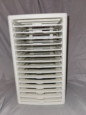 QUICDISC CD STORAGE RACK pull tray, case auto opens Holds 15 CDS PS1 ...