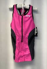 TYR Womens TCOF6A Pink Competitor Racerback Swim Triathlon Tank Top Size XS