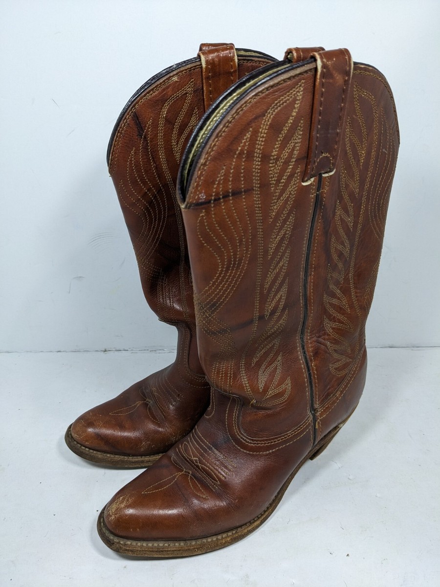 Bermans Western Boots Womens 8 B Cowgirl Brown Leather Mid  display picture 2