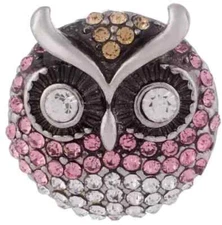 Snap Jewelry Rhinestone Owl Animal fits 18-20mm fits Ginger Style Accessories