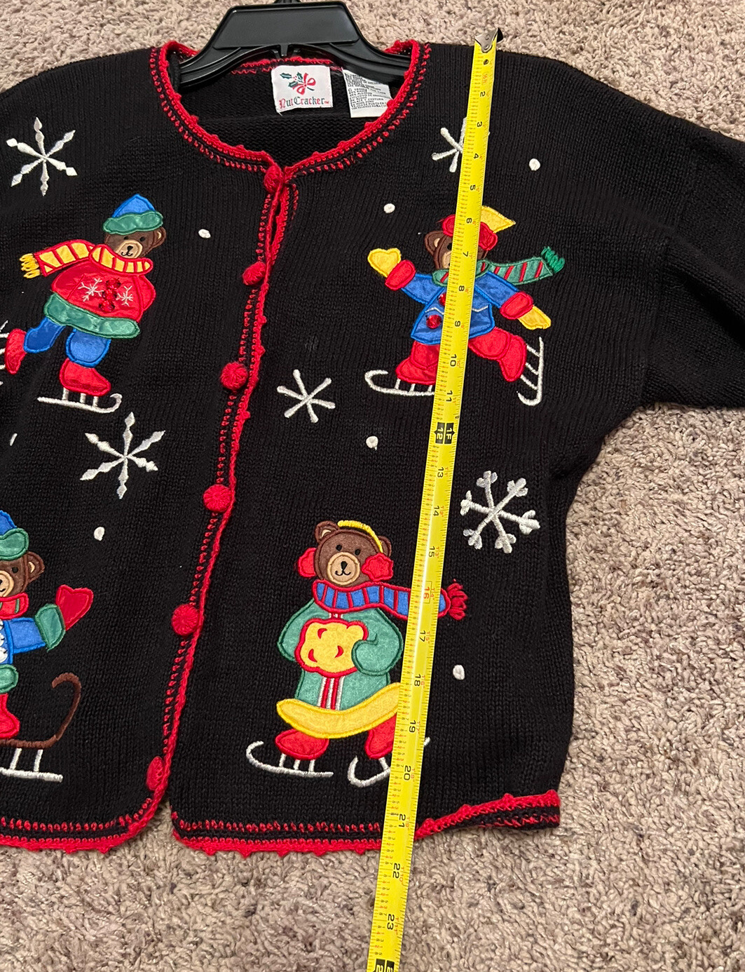 Nutcracker Black Long Sleeve Button knit cardigan… - image 4