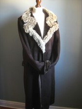 Faux Suede Sheepskin Coat 18 16 Fur Penny Lane Russian Military Centigrade Long