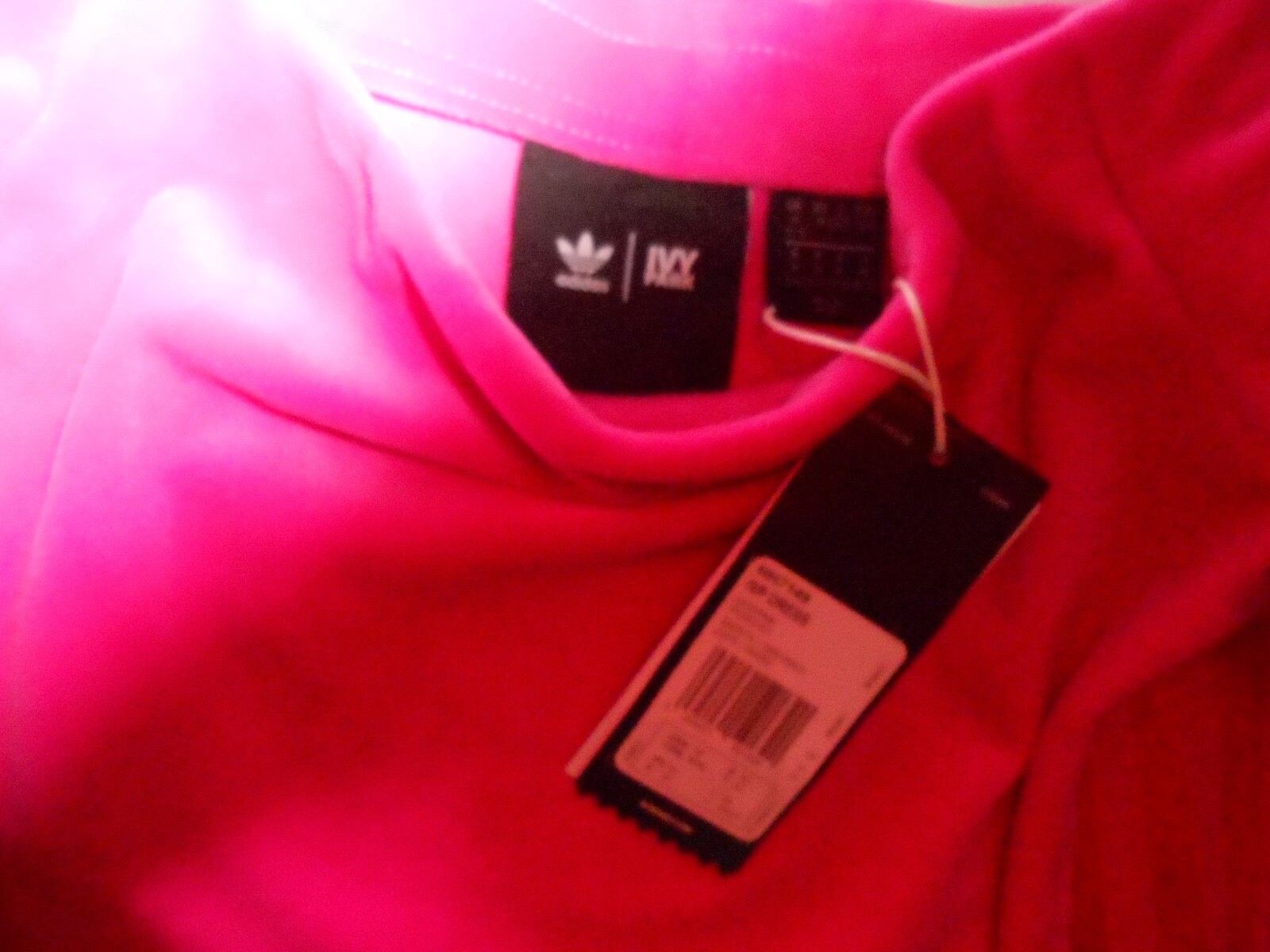 New Adidas x Ivy park pink velvet velour mini dress Size Medium RRP £220 image 3