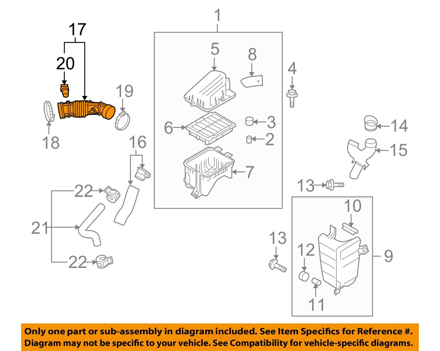 Chevrolet Aveo 2004-2008 OEM Air Intake Hose Duct 96439858