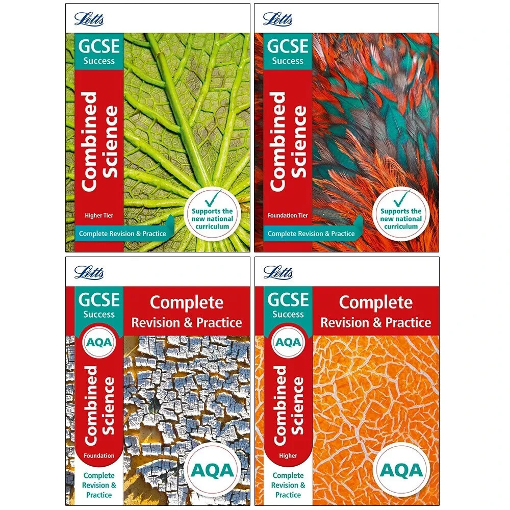 Letts AQA GCSE 9-1 Revision Success Combined Science Higher Foundation 4 Books