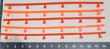 LOT OF 5 Aurora AFX 4-Way Split 14" Orange / Red Guard Rails Tomy Racemasters