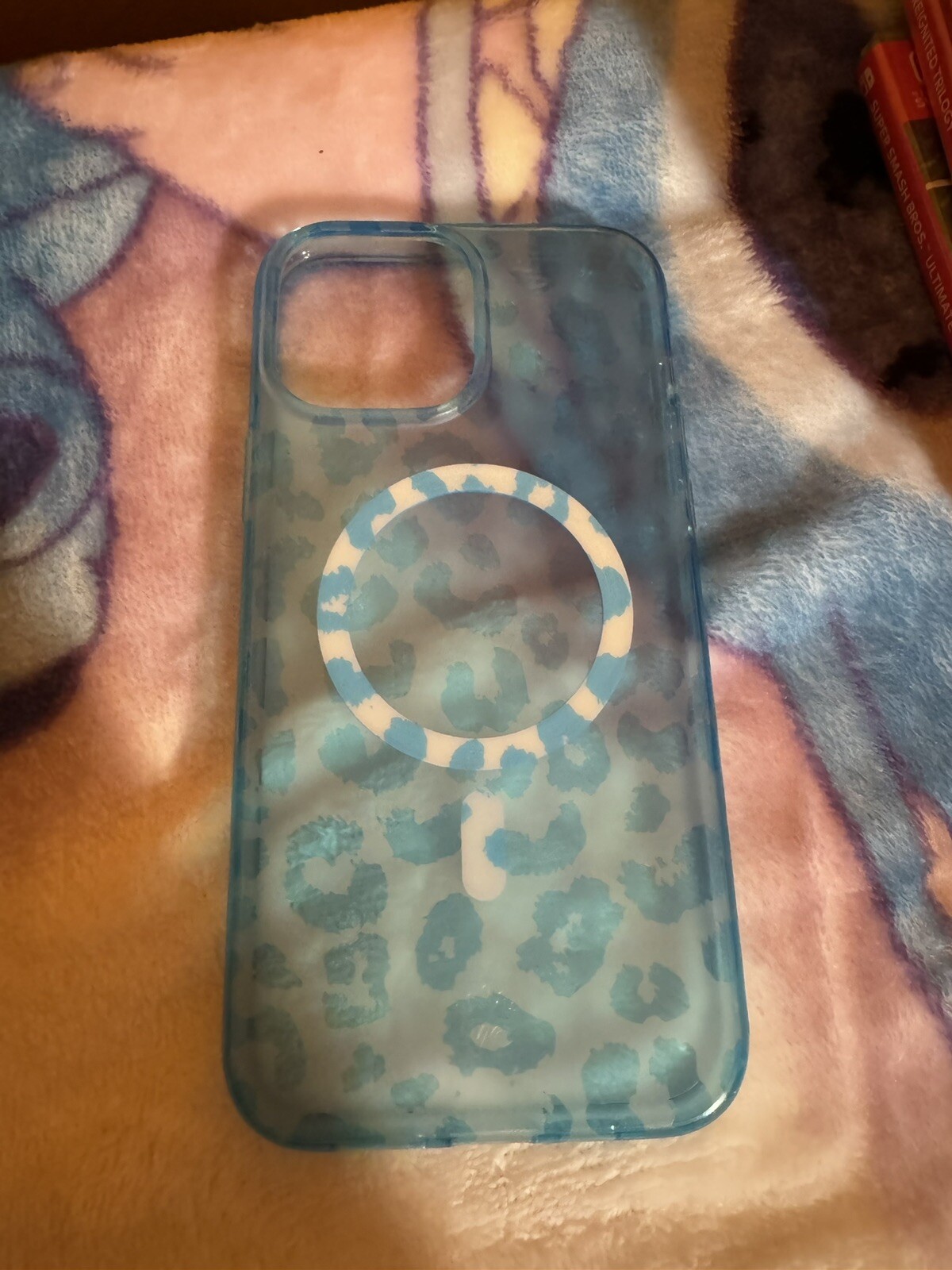 iPhone 13 Pro Max Blue Leopard Velvet Caviar Luxury Case-image