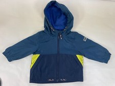 OshKosh B'gosh Boys Jacket Blue Fleece Lined Long Sleeve Hooded Zip Up Size 12M