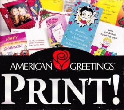 American Greetings Print! w/ Manual PC CD create design cards calendars projects