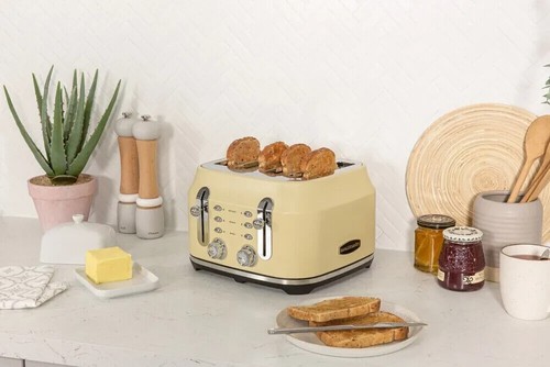 Rangemaster RMCL4S201CM Classic Cream 2.1kW 4 Slice Toaster, Defrost & Reheat - Picture 4 of 6