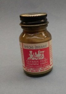 FLOQUIL RAILROAD COLORS MODEL PAINT - 1oz 1 OUNCE - BRASS R104
