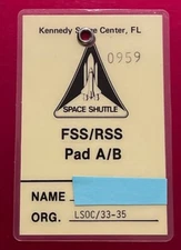 KSC FSS PAD A/B OBSOLETE LSOC LAMINATED NAMED BADGE