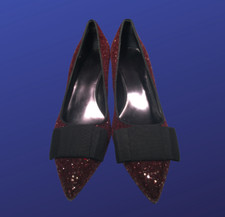 NINE WEST “Chia” Glitter/Grosgrain Bow Kitten Heel Pump, RED/BLACK,Size 10, NWOB