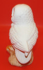 VINTAGE Ceramic Owl Figurine on Log Snow Bird White Pastel 3.5" — photo 2