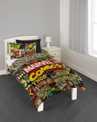 Marvel Comics Single Duvet Cover Bedding Set Avengers Marvel Bedding Reversible - Image 1 of 4