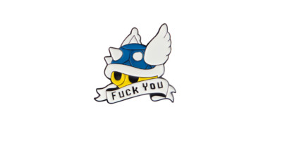 ''F**k You'' Mario Kart Blue Shell Neuheit hochwertige Emaille Pin Geschenk für Gamer
