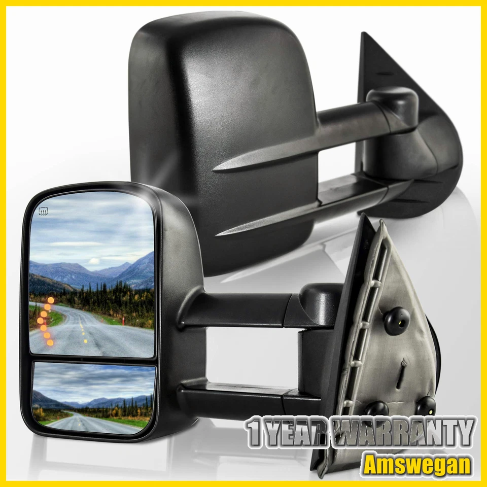 [Pair] Power Heated LED Turn Signal Mirrors For 07-14 Chevrolet GMC Sierra 1500 - Image 2 of 4