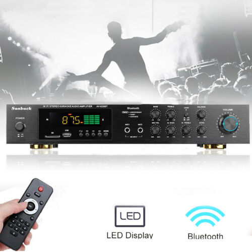 HiFi Verstärker 5 Kanal Digital FM USB Stereo Amplifier Bluetooth Vollverstärker - Afbeelding 1 van 12