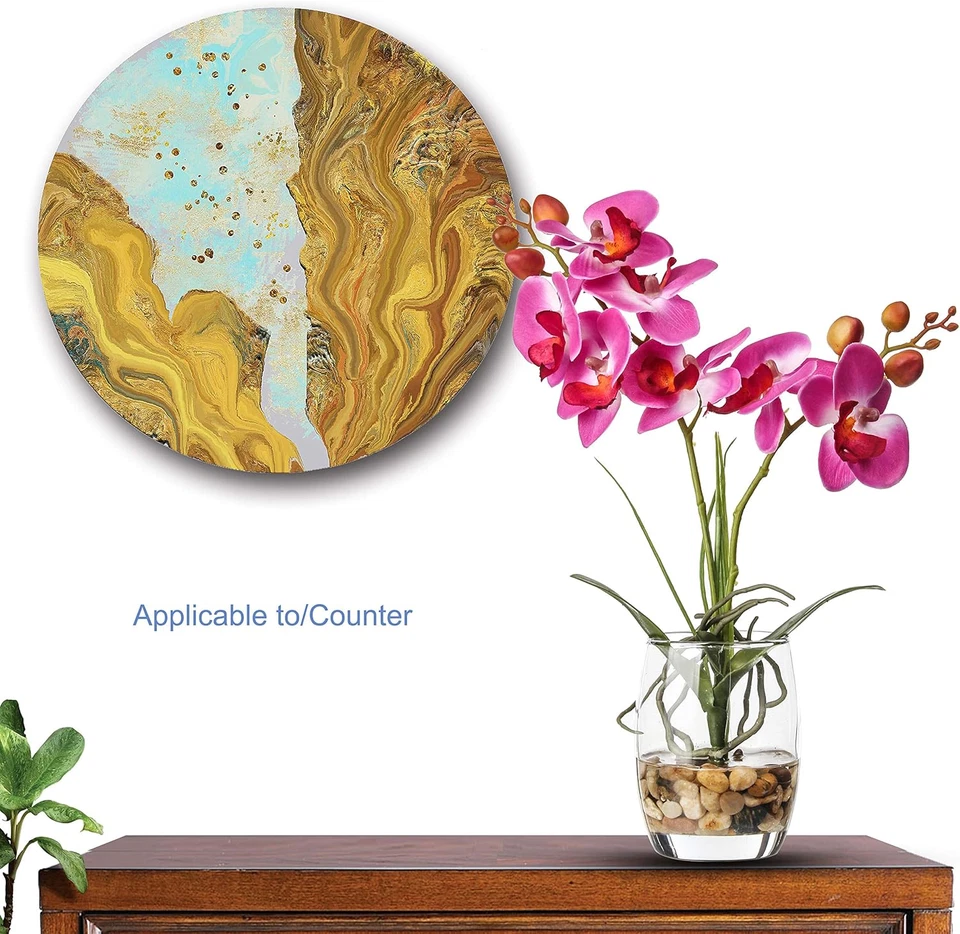 Jarrón de vidrio artificial flor de orquídea bonsái vívido phalaenopsis flores maceta 1 pieza Foto 4 de 4