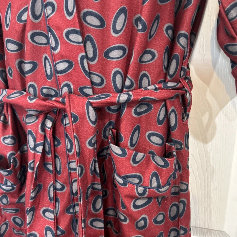 Винтажный халат Pierre Cardin 80-х бордовый мягкий матовый полиэстер легкий OSFM - Изображение 4 из 4