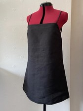 Sezane Black Linen Josiana Strappy Mini Dress Size 38 UK 10 LBD