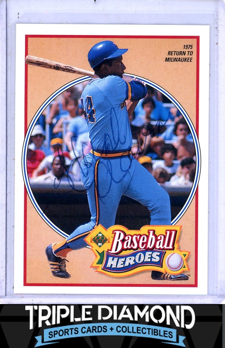 1991 Upper Deck #24 Hank Aaron Baseball Heroes Autograph Auto PSA COA C184
