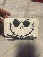 Disney The Nightmare Before Christmas Jack Skellington Sequin Zip Around Wallet