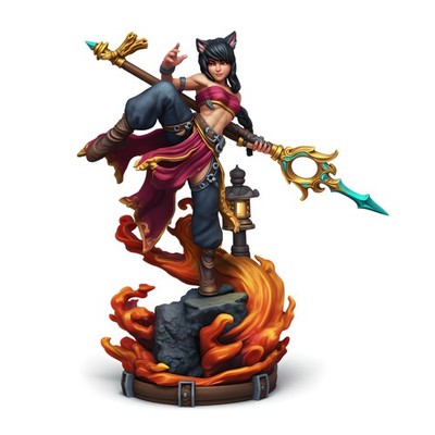 Kitsune Spear Fighter | Fox Girl Warrior Monk | 3D Printed Resin Miniature DnD