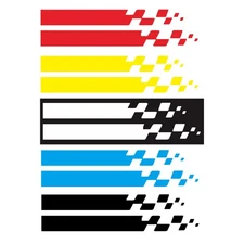 2pcs Car Side Body Racing Long Stripe Vinyl Hood Roof Decals Sticker Decor Red