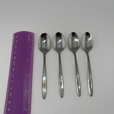 Vintage stainless steel Rose Japan 4 Small spoons baby jelly O