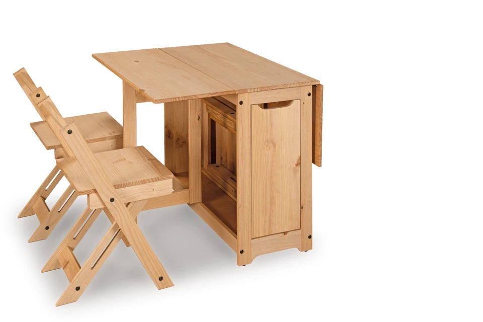 Corona Butterfly Drop Leaf Dining Table and 4 Chairs Wax Santos - Image 3 of 4