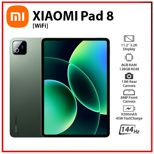 New) Xiaomi Pad 8 Wi-Fi 8GB+128GB GREEN Octa Core Global Ver